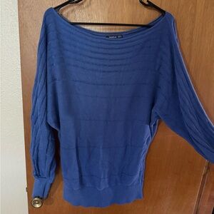 Lightweight Blue off-shoulder sweater